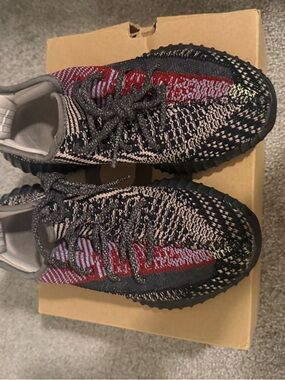 Yeezy Kids Knit Sneakers - Black & Red